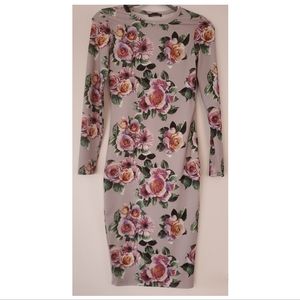 ZARA lavender floral midi dress size S